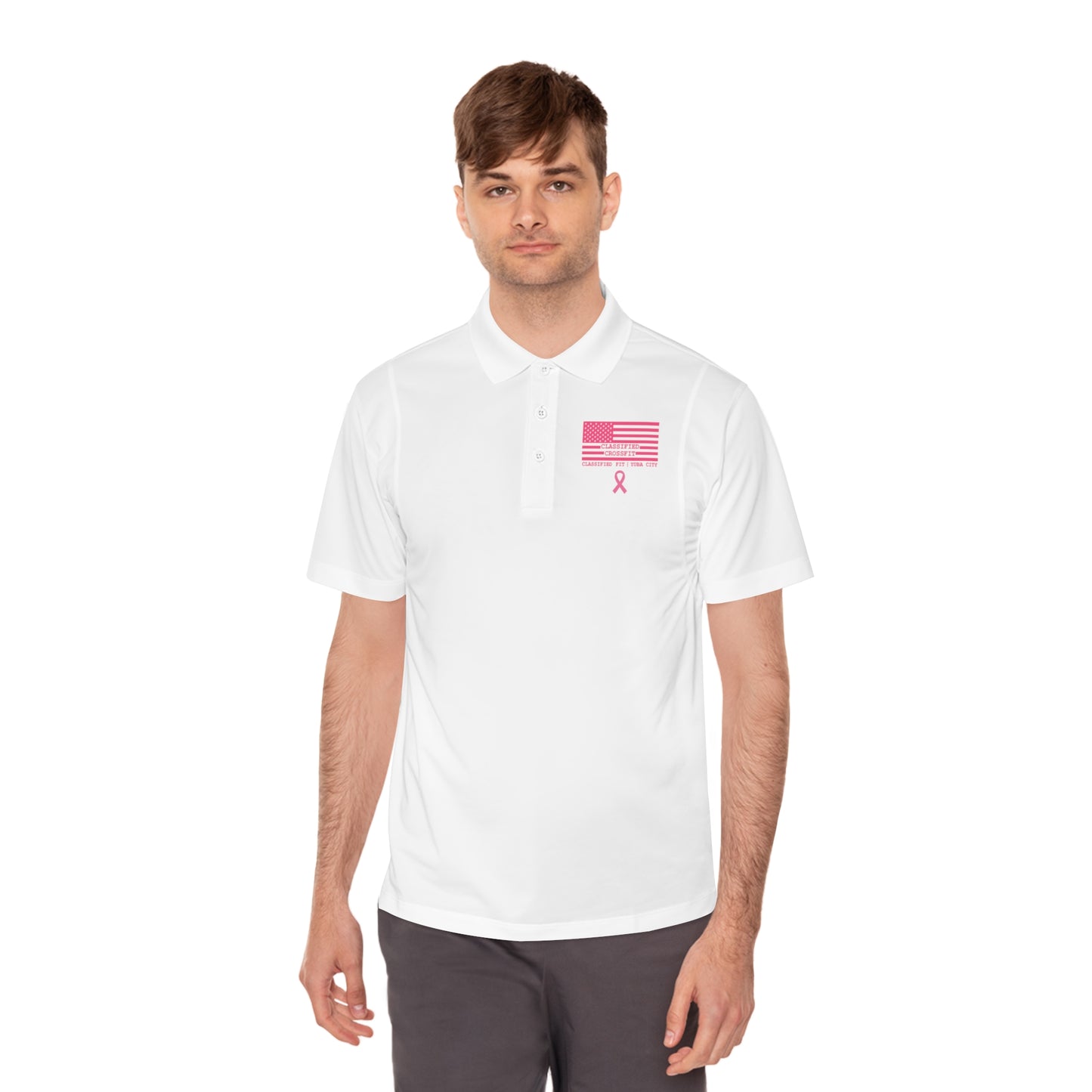 Men's Pink October Polo