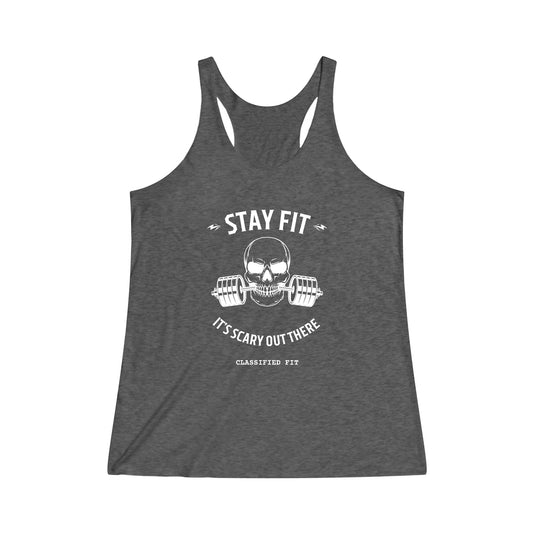 2024 Scary Out There Women's Tri-Blend Racerback Tank